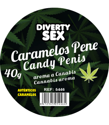 12 BOTES DE  20 CARAMELOS PENE CON AROMA A MARIHUANA