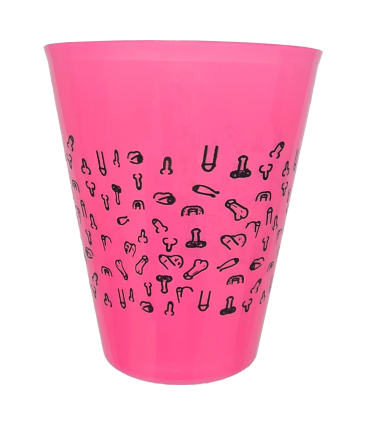 12 BICCHIERI FUSCIA 500 ML CON PENE NERO