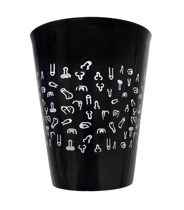 12 BICCHIERI NERI 500 ML CON PENE BIANCO