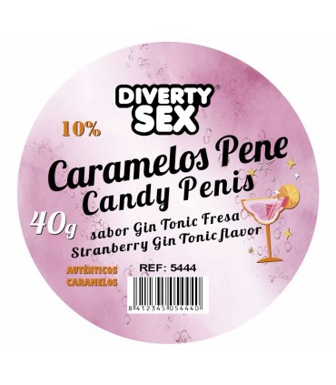 12 BOTES DE 20 CARAMELOS PENE CON SABOR GIN TONIC