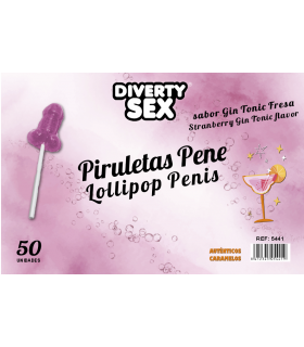 50 PIRULETAS PENE CON SABOR A GIN TONIC