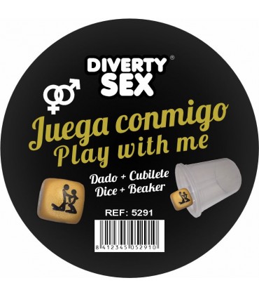 12 DADO DURO DORADO 3 X 3 CM POSTURAS HETERO CON CUBILETE