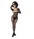 MODIFICATO 1102 BODYSTOCKING A RETE A MANICHE LUNGHE NERO OS