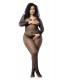 MOD. 1102X LONG SLEEVED FISHNET BODYSTOCKING BLACK OSX