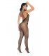 MODIFICATO 1116 BODYSTOCKING FLOREALE CON HALTER E SENZA CAVALLO NERO OS