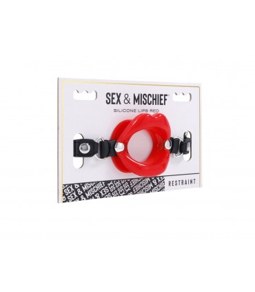 ROTER SILIKON-LIPPEN-KNEBEL