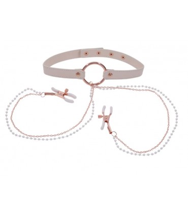 Collier Peach's 'N Cream avec pinces à tétons