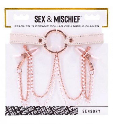 Collier Peach's 'N Cream avec pinces à tétons