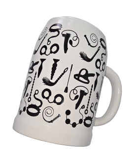 JARRA DE CERVEZA TETAS DIBUJO NEGROS