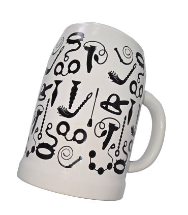 JARRA DE CERVEZA TETAS DIBUJO NEGROS