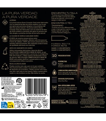 DUREX TOTAL CONNECTION SANS LATEX ULTRA-MINCE 10 UNITÉS