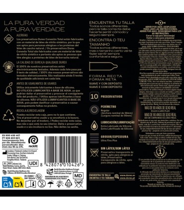 DUREX TOTAL CONNECTION SENZA LATTICE ULTRA-SOTTILE XL 10 UNITÀ