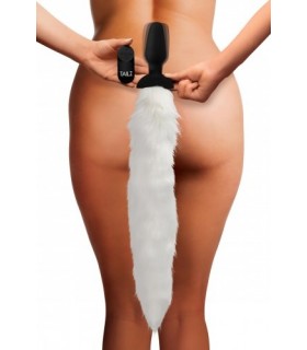 COLA PLUG VIBRADOR USB ZORRO BLANCO CON MANDO