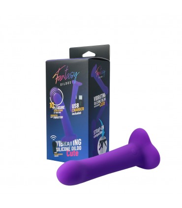 VIBRATING SILICONE DILDO "CUTE" W/ REMOTE CONTROL