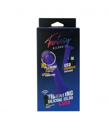 VIBRATING SILICONE DILDO "CUTE" W/ REMOTE CONTROL