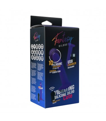 VIBRATING SILICONE DILDO "CUTE" W/ REMOTE CONTROL