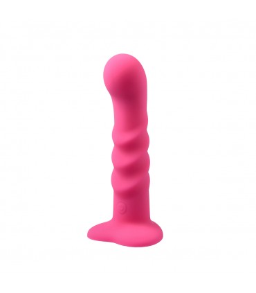 VIBRATING SILICONE DILDO "PINKY" W/ REMOTE CONTROL