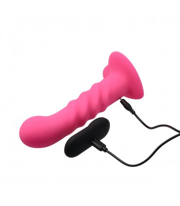 VIBRATING SILICONE DILDO "PINKY" W/ REMOTE CONTROL