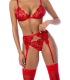 MOD. 8893 THREE PIECE SET RED S/M