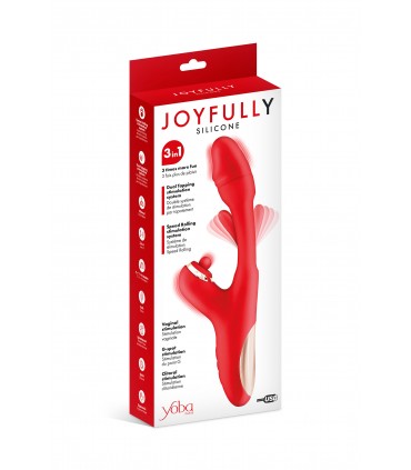 JOYFULLY DREIFACHSTIMULATIONSVIBRATOR ROT