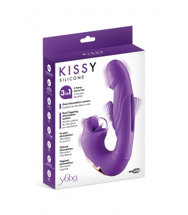 Kissy Triple Stimulation Vibrator Purple