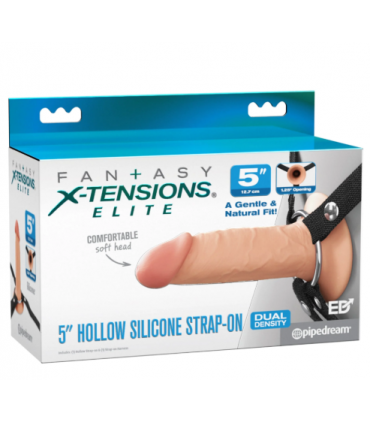 5" SILICONE HOLLOW STRAP-ON DUAL DENSITY