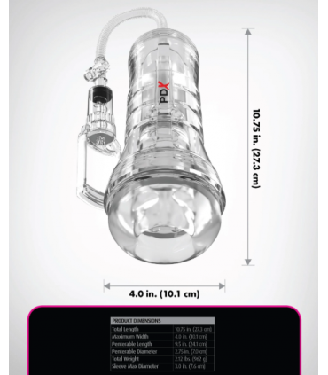 POMPE VIEWTUBE VAC XXL SEE-THRU EZ-GRIP POMPE STROKER