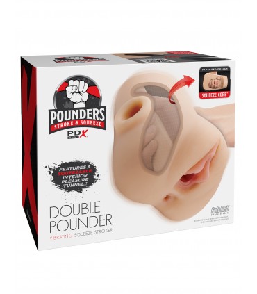 DOUBLE POUNDER VIBRANT SQUEEZE STROKER