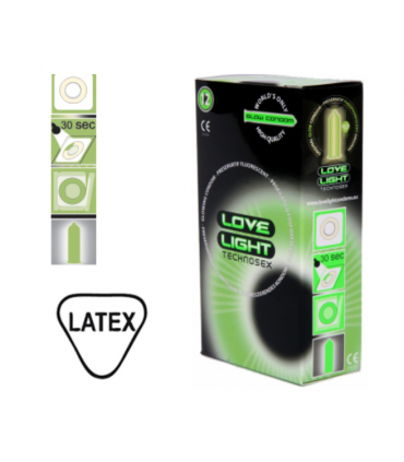 PRESERVATIVI LOVE LIGHT TECHNOSEX GLOW 12 UNITÀ