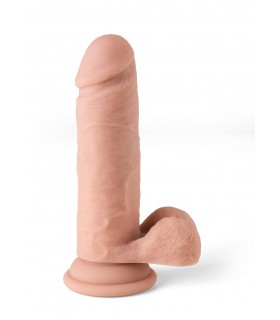 VIBRADOR REALÍSTICO "R12" CARNE 16,7CM C/ CONTROL REMOTO