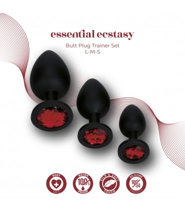 SET PLUG X3 E13 SILICONE NOIR-RUBY