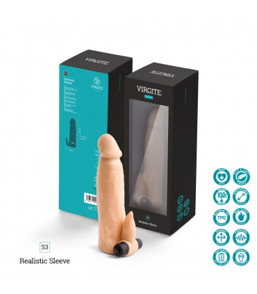 GAINE PÉNIS RÉALISTE S3 FLESH 16'2 CM AVEC VIBRATION