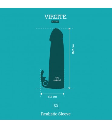 GAINE PÉNIS RÉALISTE S3 FLESH 16'2 CM AVEC VIBRATION
