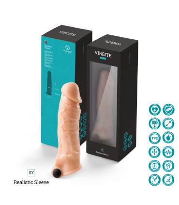 FUNDA PENE REALÍSTICA S7 FLESH 21 CM C/ VIBRACIÓN