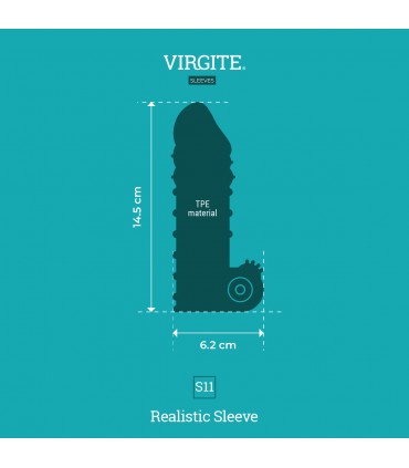 GUAINA PER PENE REALISTICA S11 TRASPARENTE 15'5 CM CON VIBRAZIONE