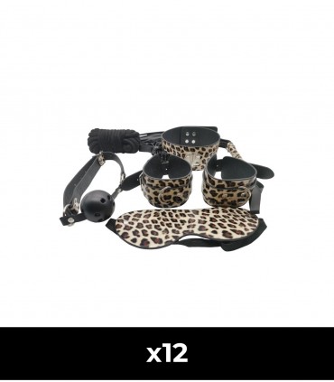 CONFEZIONE DA 12 KIT BDSM LEOPARDO X 7 PEZZI