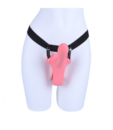 ARNÉS TWINY STRAP-ON DOBLE VIBR SILICONA LÍQUIDA USB