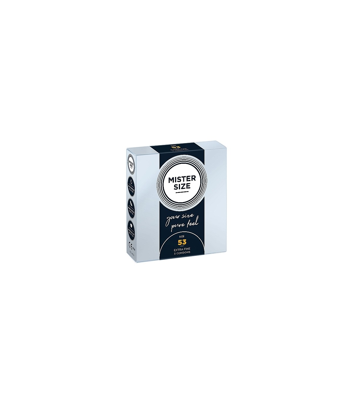 PRESERVATIVOS MISTER SIZE PURE FEEL EXTRA FINO 53 MM 3 UDS