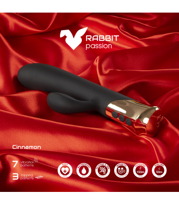 VIBRATEUR RECHARGEABLE EN SILICONE CANNELLE AVEC LAPIN TAPING