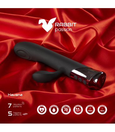 VIBRATEUR RECHARGEABLE EN SILICONE HAVANA AVEC LAPIN TAPING ET TIGE TAPING