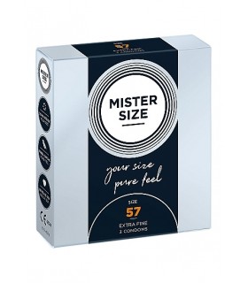 PRESERVATIVOS MISTER SIZE PURE FEEL EXTRA FINO 57 MM 3 UDS