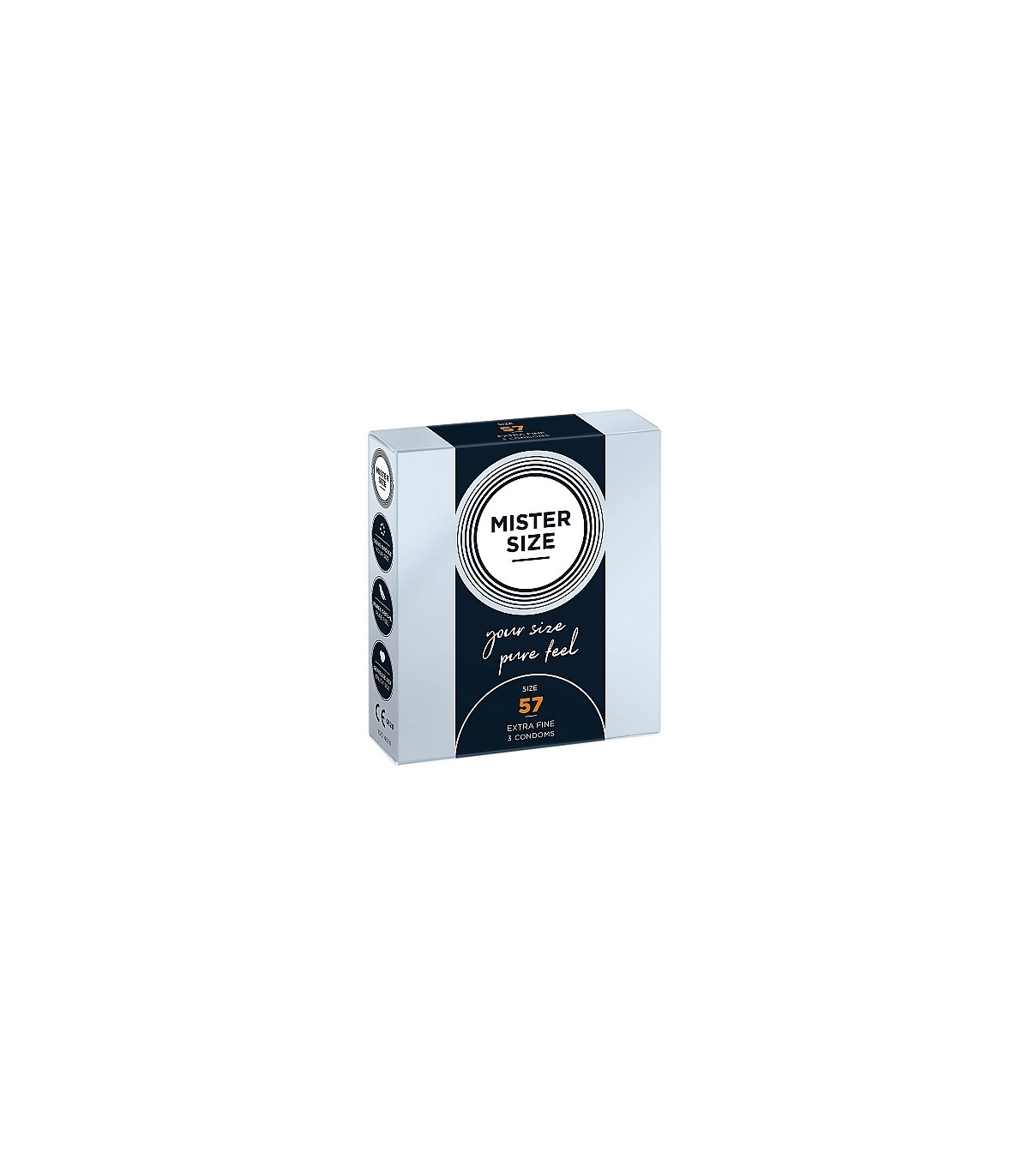 PRESERVATIVOS MISTER SIZE PURE FEEL EXTRA FINO 57 MM 3 UDS