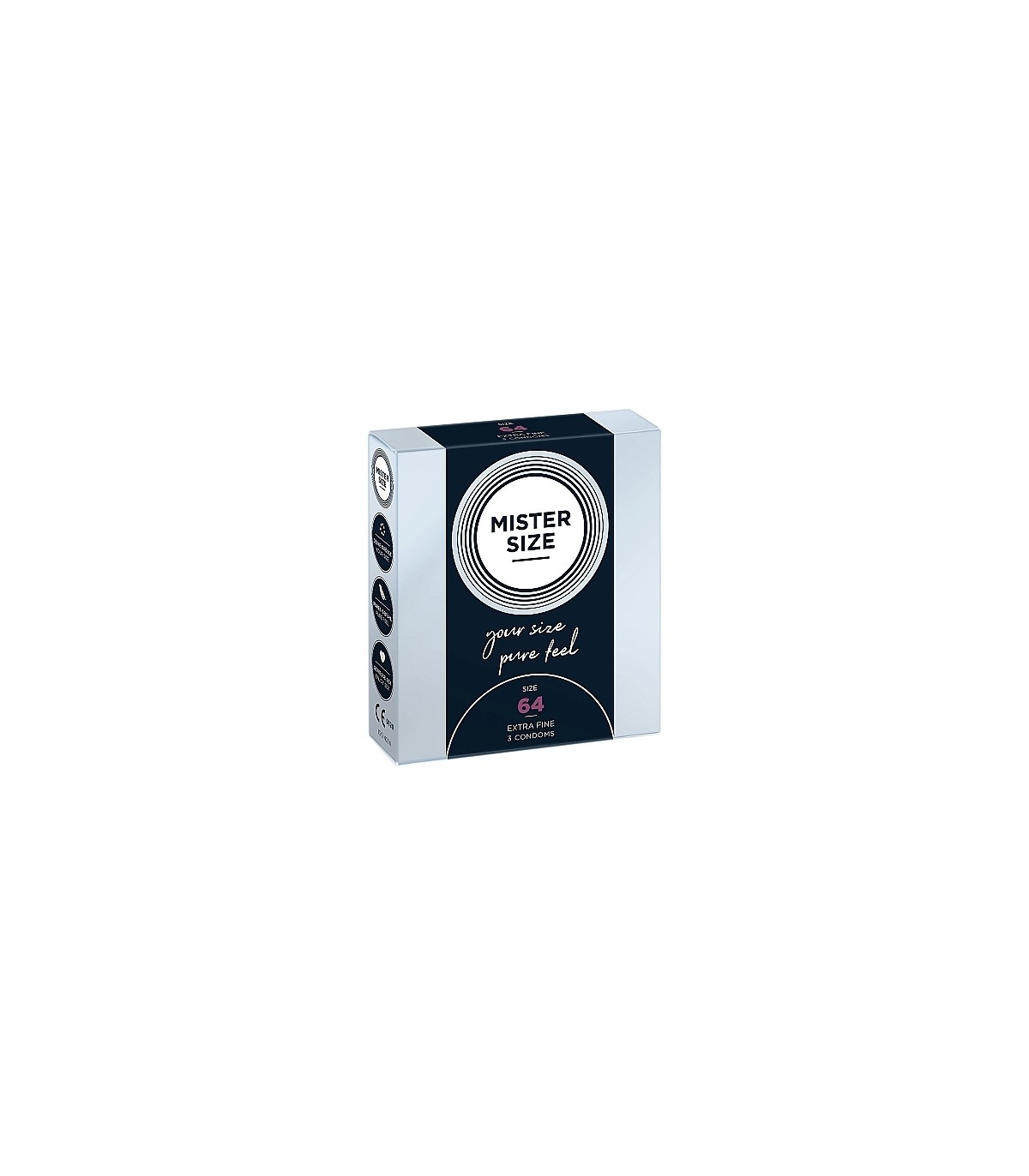 PRESERVATIVOS MISTER SIZE PURE FEEL EXTRA FINO 64 MM 3 UDS