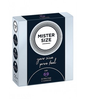 PRESERVATIVOS MISTER SIZE PURE FEEL EXTRA FINO 69 MM 3 UDS