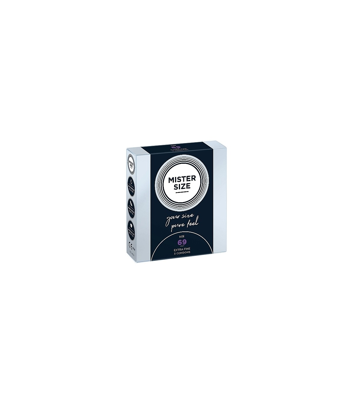 PRESERVATIVOS MISTER SIZE PURE FEEL EXTRA FINO 69 MM 3 UDS