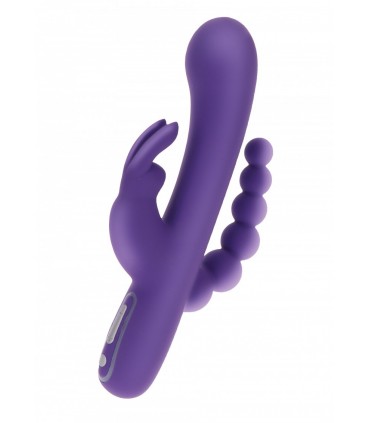 VIBRADOR TRIPLE PLACER USB SILICONA