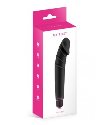 VIBRATORE IN SILICONE NERO YOO HOO