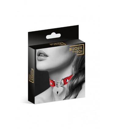 COLLANA CON LUCCHETTO A CUORE ROSSO