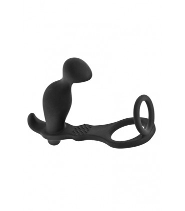 ANNEAU PÉNIS AVEC PLUG VIBRATEUR EN SILICONE AP070