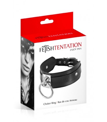 ADJUSTABLE BLACK NECKLACE WITH RING